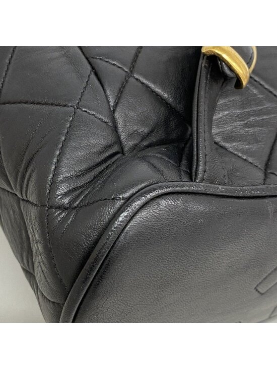 Chanel Backpack Quilted Lambskin Black Gold main image 4